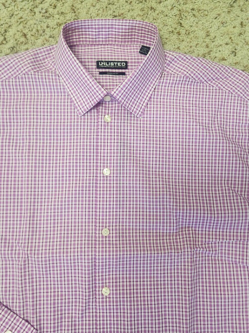 NWT men's shirt 16 32/33 Unlisted Kenneth Cole cotton check